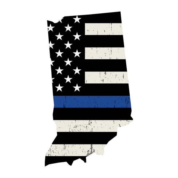 Illustrazione della bandiera di sostegno della polizia dell'Indiana — Vettoriale Stock