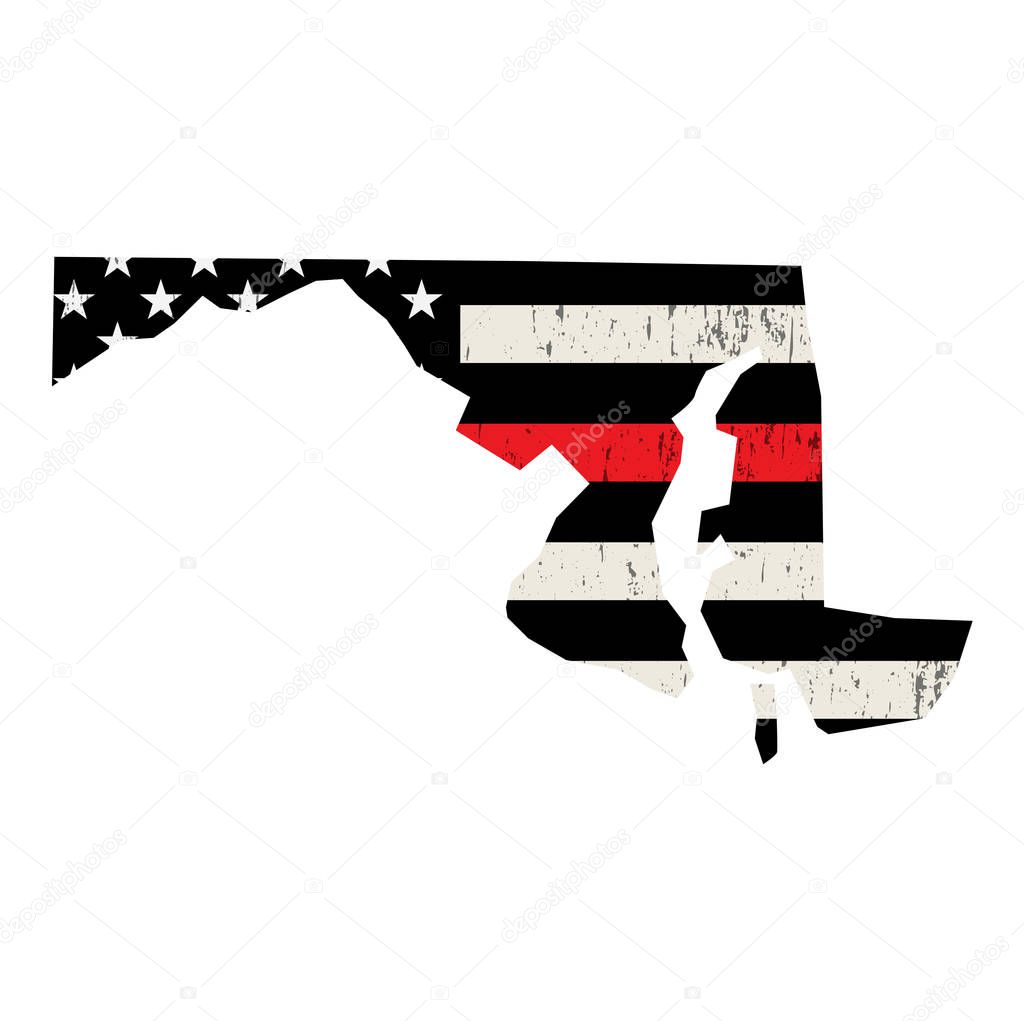 State of Maryland Firefighter Support Flag Illustration