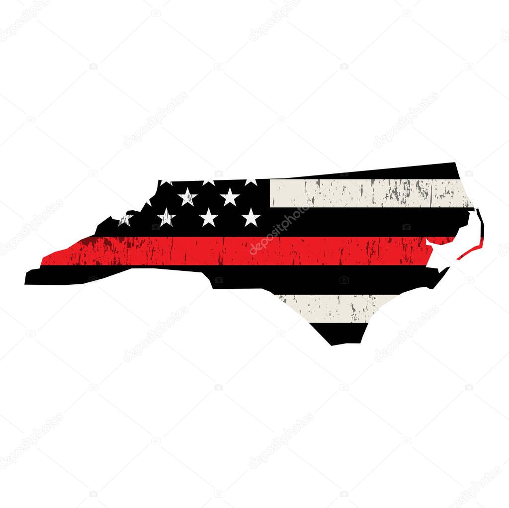 State of North Carolina Firefighter Support Flag Illustration