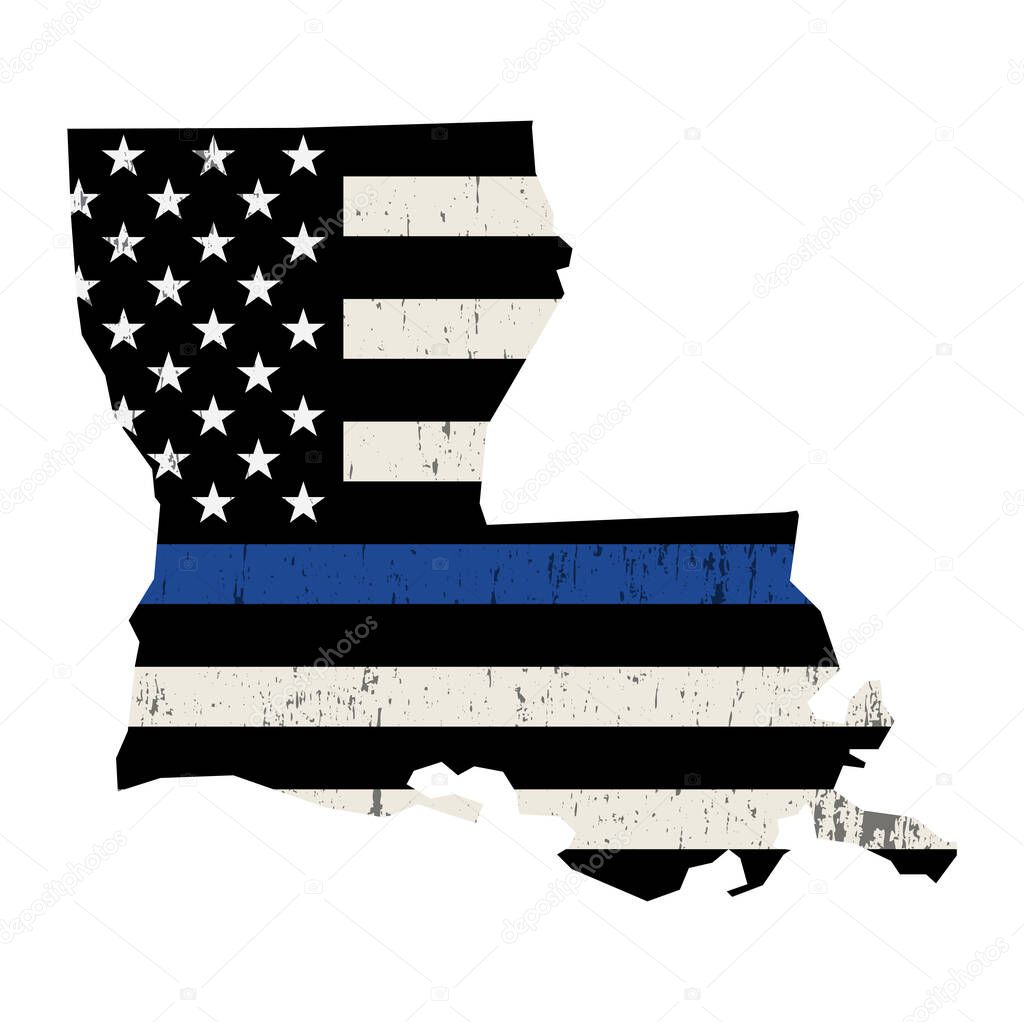 State of Louisiana Police Support Flag Illustration