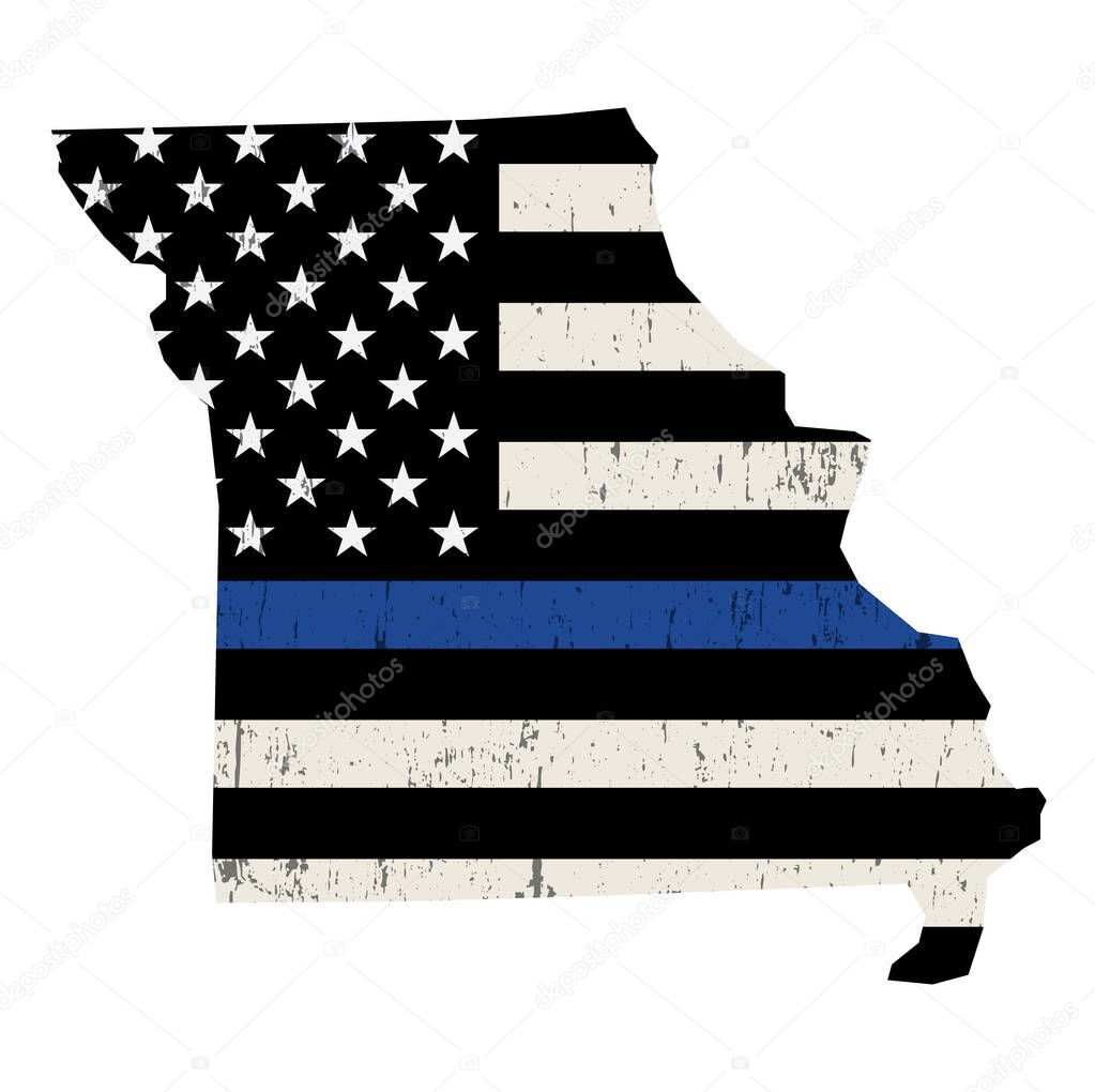 State of Missouri Police Support Flag Illustration