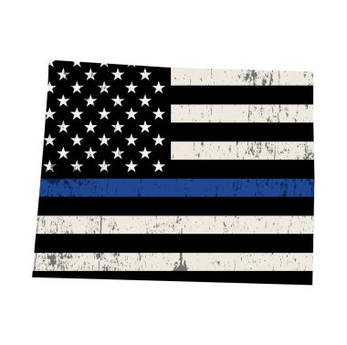State of Wyoming Police Support Flag Illustration