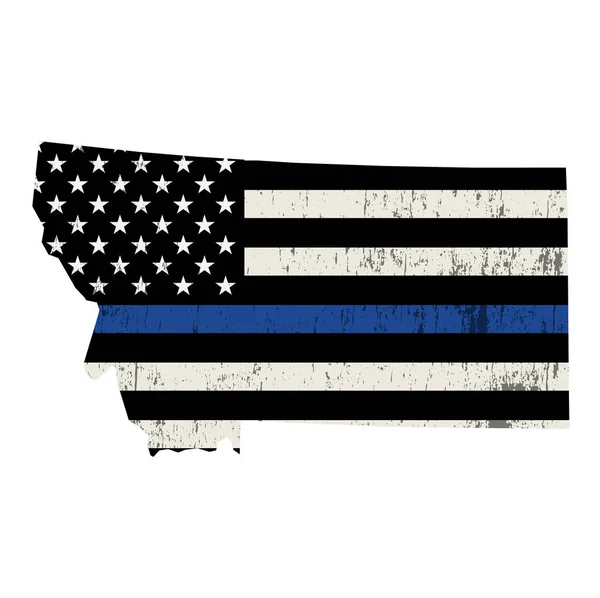 モンタナ州警察支援旗イラスト — ストックベクタ