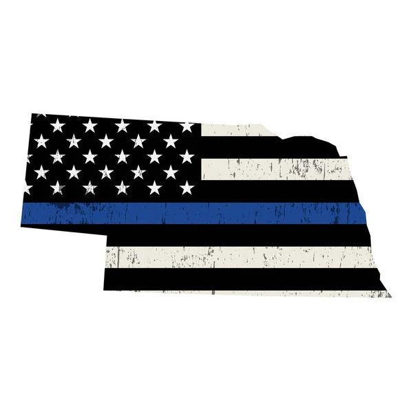 ネブラスカ州警察支援旗イラスト — ストックベクタ