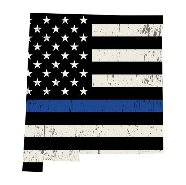 Illustration du drapeau de soutien de la police du Nouveau-Mexique — Image vectorielle