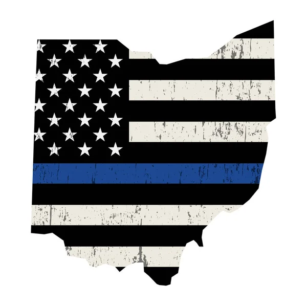 Illustrazione della bandiera di sostegno della polizia dell'Ohio — Vettoriale Stock