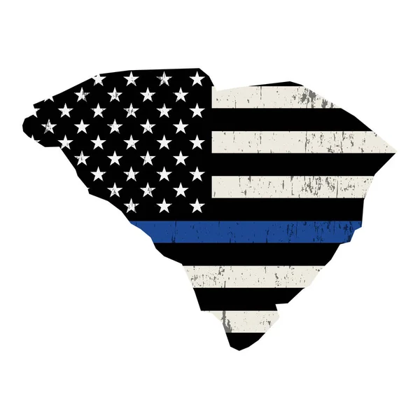Bundesstaat South Carolina Polizei unterstützt Flagge Illustration — Stockvektor