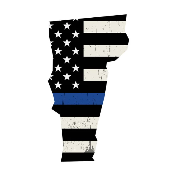 State of Vermont Rendőrségi Támogatási Zászló Illusztráció — Stock Vector