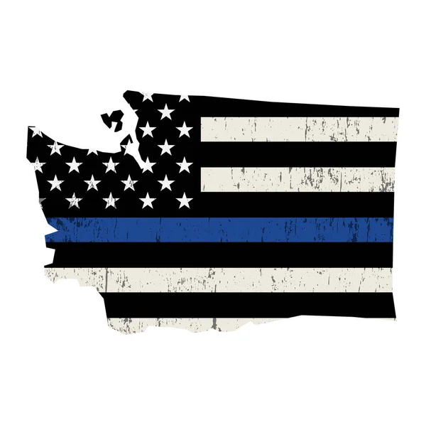 State of Washington Police Support Flag Illustration — Stock Vector