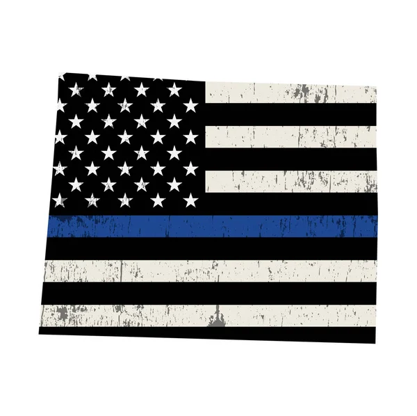 State of Wyoming Police Support Flag Illustration — 스톡 벡터