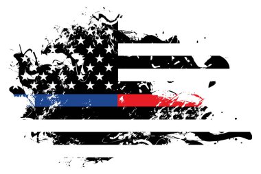 Polis ve İtfaiyeci Soyut Amerikan Bayrağı İllüstrasyonu