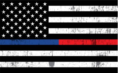 Police and Firefighter American Flag Background Illustration clipart