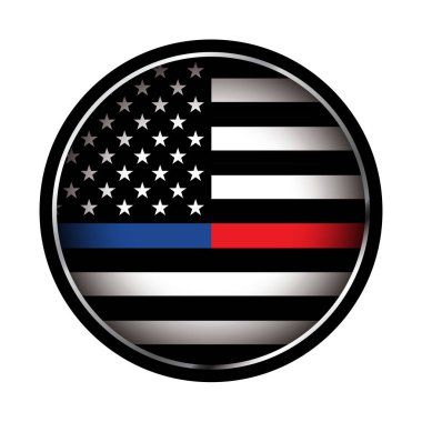 Police and Firefighter American Flag Emblem Illustration clipart