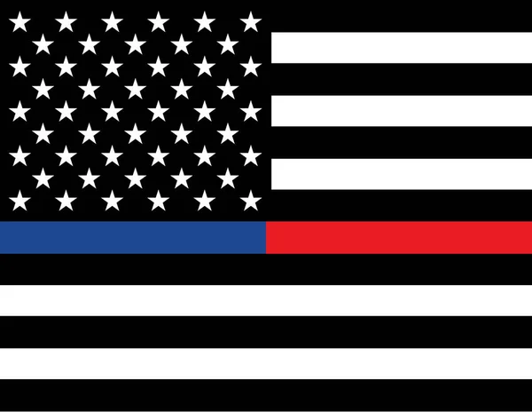 Police and Firefighter American Flag Background Illustration — ストックベクタ