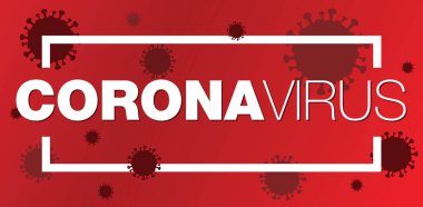 Kırmızı bir Coronavirus COVID 19 uyarı işareti çizimi.