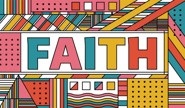 Mot Faith Écrit Motifs Abstraits Illustrations Couleurs Vecteur Eps Disponible — Image vectorielle