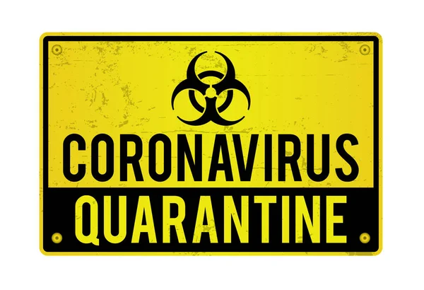 一个黄色的Covid Coronavirus生物危害检疫警告标志示例 病媒Eps 10可用 — 图库矢量图片