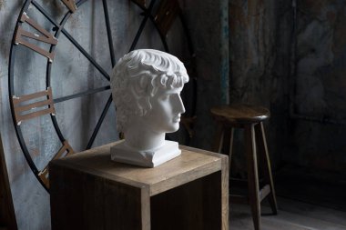 Roman plaster head of Antinous clipart