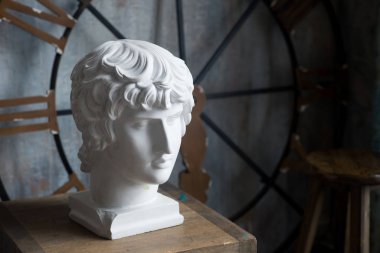 Roman plaster head of Antinous clipart