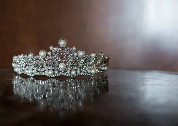 Diadema Filigrana Vintage Con Perlas Diamantes — Foto de Stock