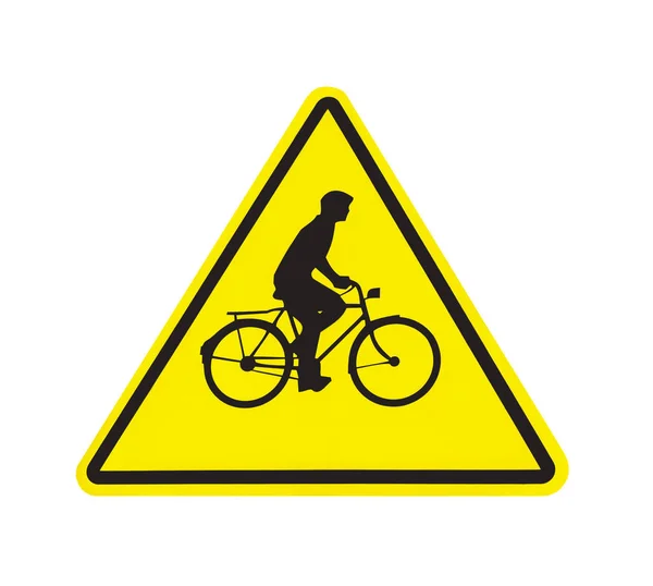 Znak roweru na białym tle — Zdjęcie stockowe