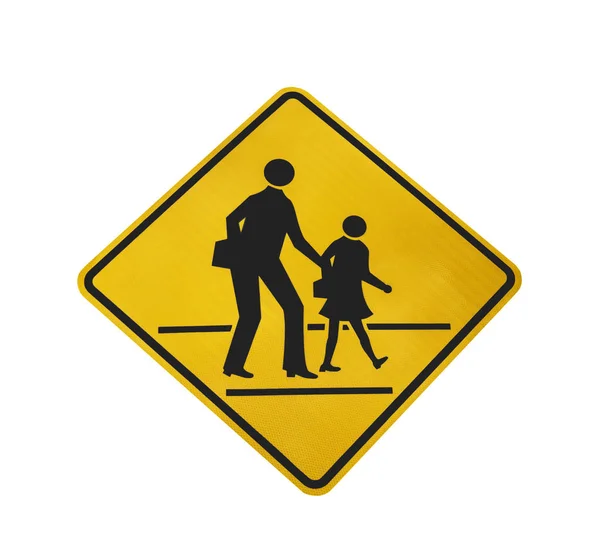School crossing sign isolated — Stock Photo, Image