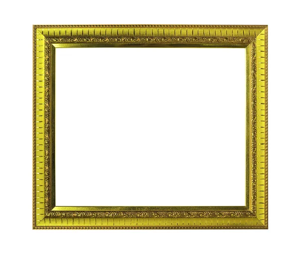 孤立的金色木制框架 — 图库照片