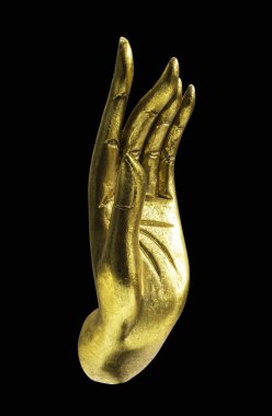 Altın Buddha el izole 