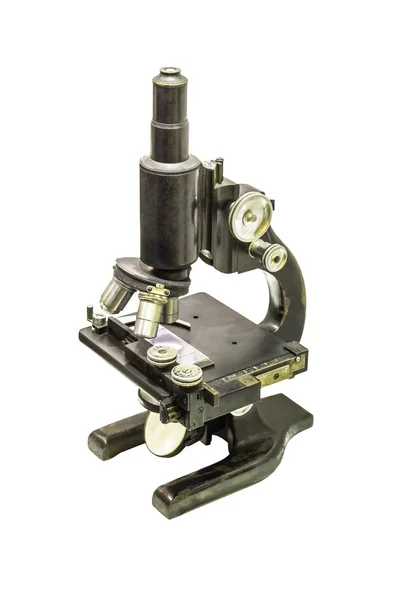 Antique microscope isolated — Stock Photo, Image