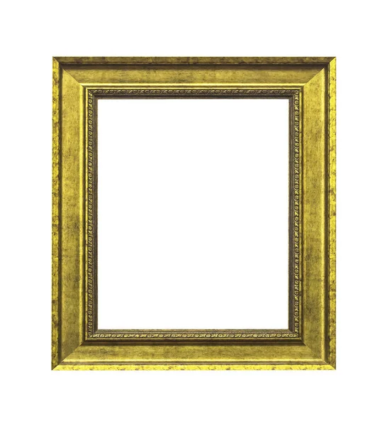 Golden wooden frame isolated — Stock Photo, Image