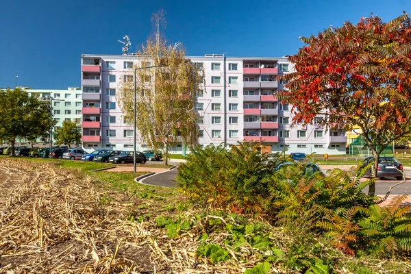 Autumn time in the city - housing estate - czech republic — Stockfoto