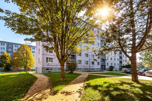 Summer time in the city - housing estate - Czech republic — Stockfoto