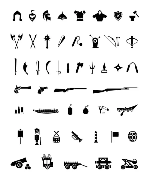 Collectie iconen van wapen — Stockvector