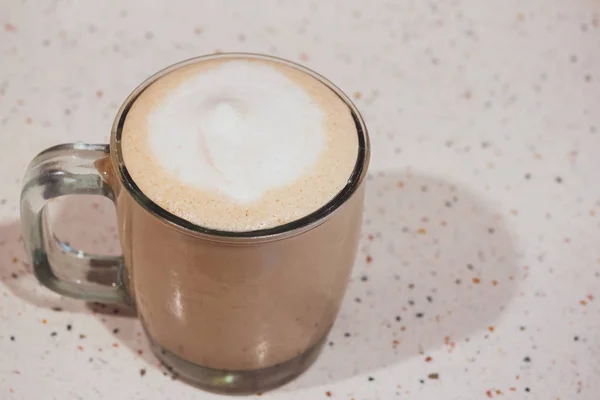 Cappuccino Oder Latte Mit Schaumigem Schaum — Stockfoto