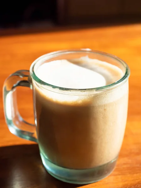 Cappuccino Latte Avec Mousse Mousseuse — Photo