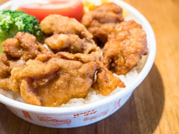 Caixa Almoço Frango Frito Japonês — Fotografia de Stock