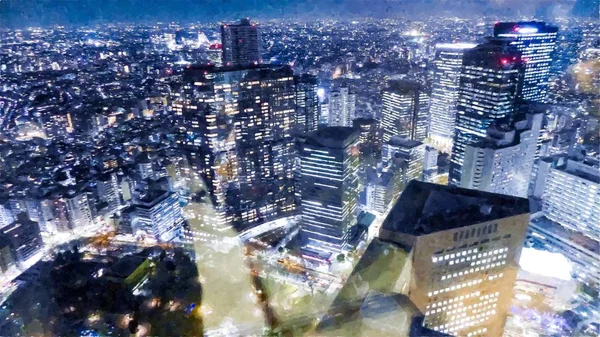 Tokyos Storstadsregering Natten — Stockfoto