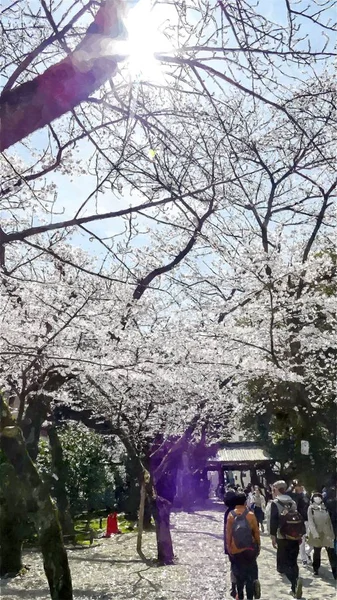 Ueno Park Cherry Blossom Tóquio Japão — Fotografia de Stock