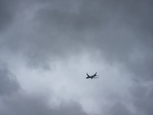 Jet Silhouette Cloudy Sky — Stock Photo, Image