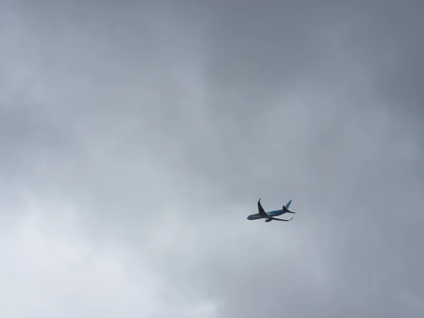 Jet Silhouette Cloudy Sky — Stock Photo, Image