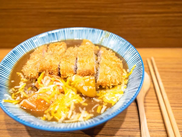 Tonkatsu Tăietură Japoneză Porc Orez Curry Japonez — Fotografie, imagine de stoc