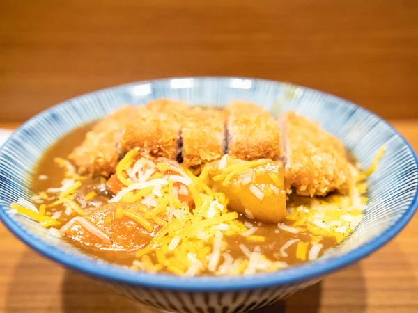 Tonkatsu Chuleta Cerdo Japonesa Arroz Curry Cerdo Frito Japonés —  Fotos de Stock