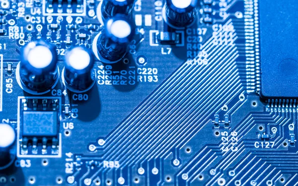 Computer Micro Printplaat Met Geïntegreerde Chipset — Stockfoto