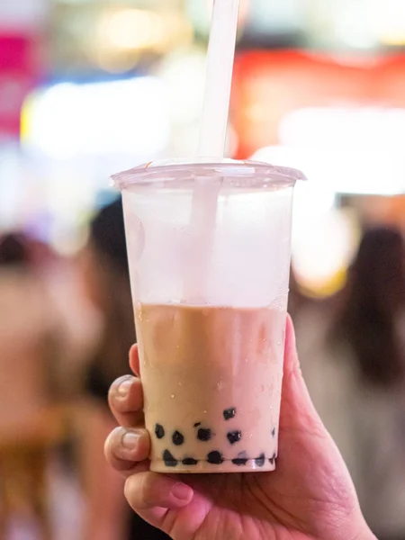 Bubble Tea Minuman Tradisional Taiwan Pasar Malam — Stok Foto