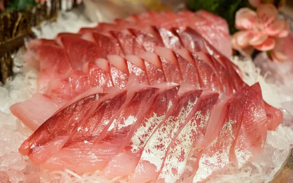 Bucătărie Japoneză Sashimi Pește Proaspăt Tăiat Crud — Fotografie, imagine de stoc