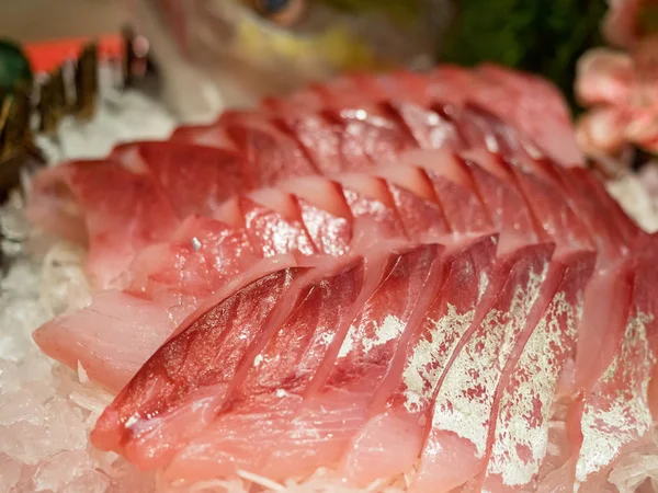 Bucătărie Japoneză Sashimi Pește Proaspăt Tăiat Crud — Fotografie, imagine de stoc