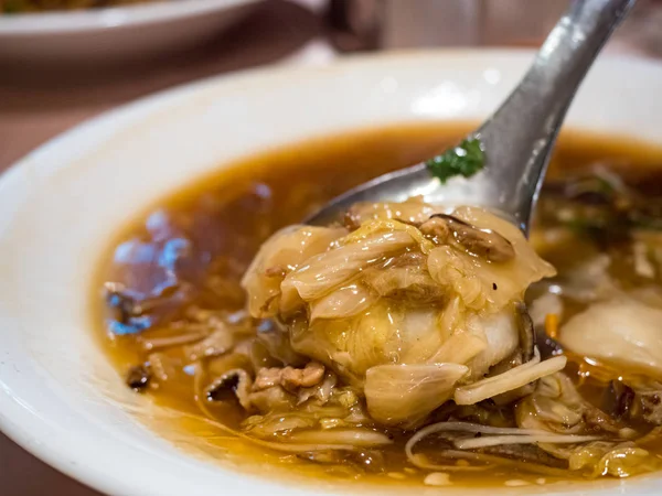 Nahaufnahme Mischung Meeresfrüchte Suppe Taiwan — Stockfoto