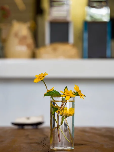 Flores Amarelas Primavera Sala Estar Interior — Fotografia de Stock