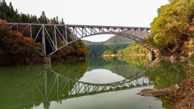 Fukushima, Japonya 'daki Tadami Hattı manzarası