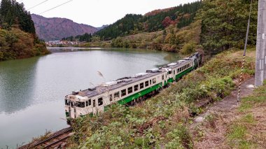 Fukushima, Japonya 'daki Tadami Hattı manzarası